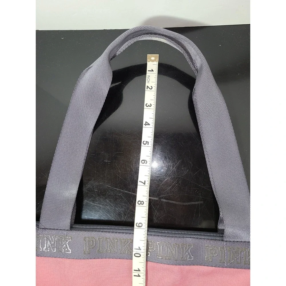 VS Victoria's Secret PINK Large Tote Beach Bag‎ Pink Sequin Dog Design Zipper